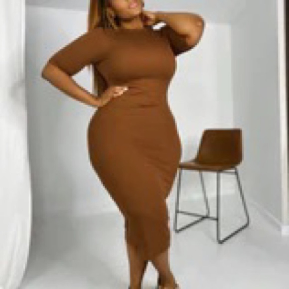 Plus brown knit dress brand new
